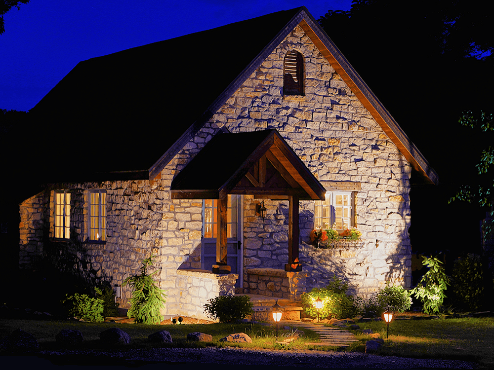 Nighttime View of Cottage
